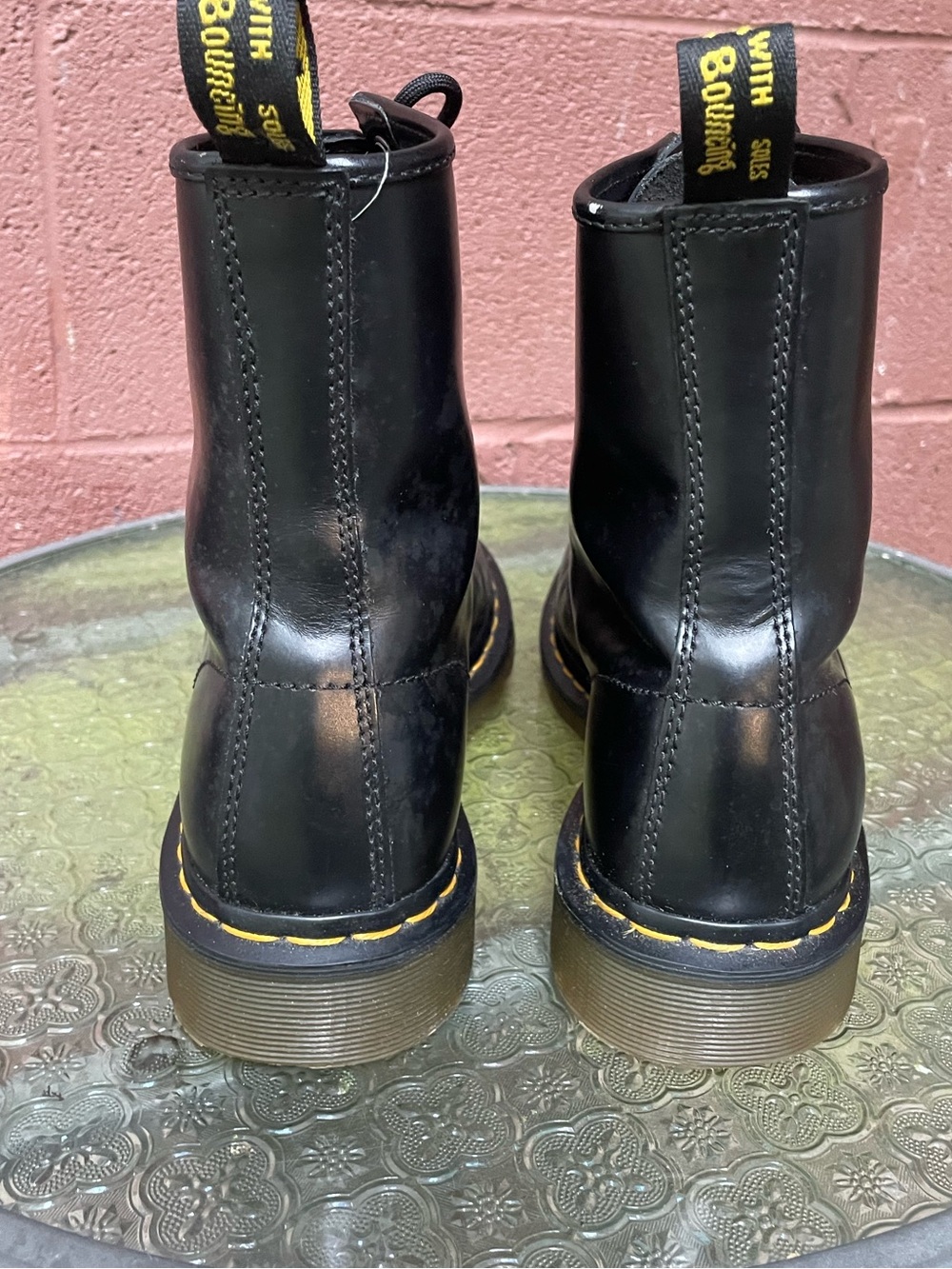 Dr Martens 1460 Black Leather Combat Boots Size 8 - Picture 8 of 13